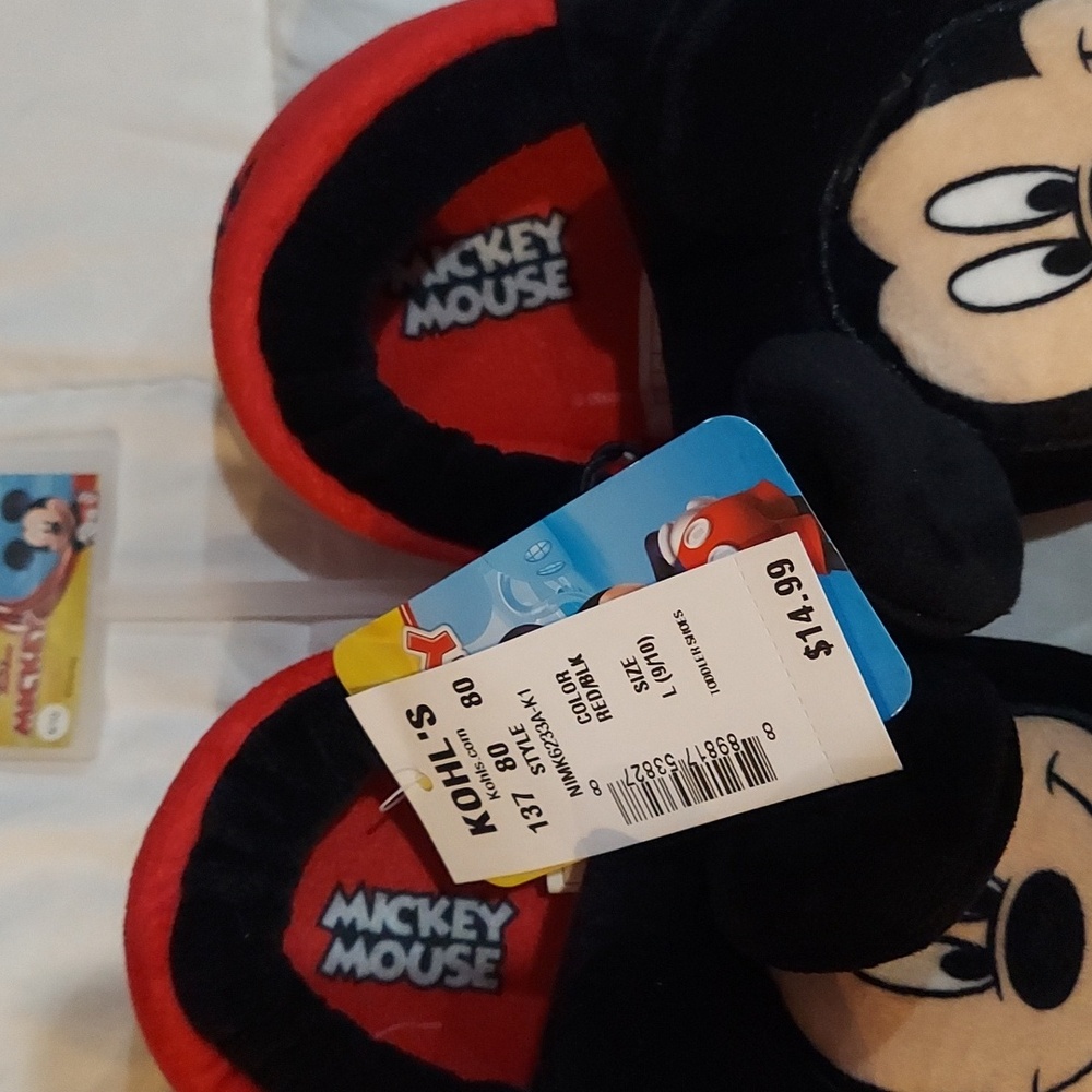 MICKEY- Kids Slippers Size L 9/10 - Picture 2 of 2